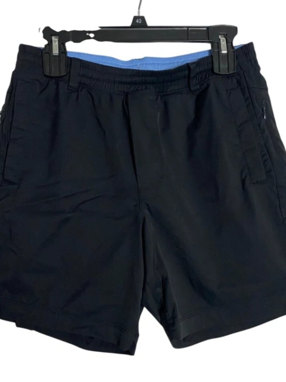 Birddogs Mens Black Blue Lined Athletic Workout Training Running Short Sz Large